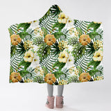 Hibiscus Tropics Cosy Hooded Blanket
