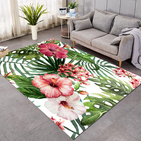 Tropical Hibiscus Floor Mat