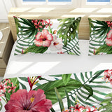 Tropical Hibiscus Reversible Bed Cover Set