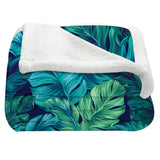 Tropical Leaves Bedspread Blanket