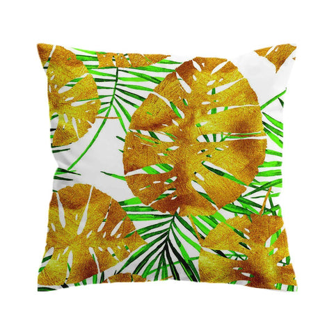 Tropical Summer Gold Cushion Cover