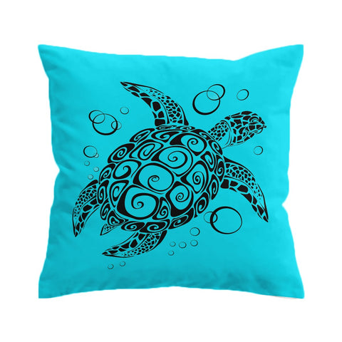 Turquoise Turtle Twist Cushion Cover