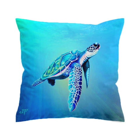 Turquoise Sea Turtle Cushion Cover