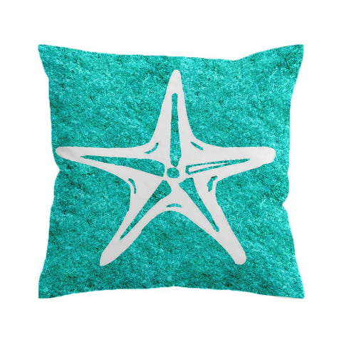 Turquoise Starfish Cushion Cover