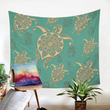 Turtles in Turquoise Tapestry